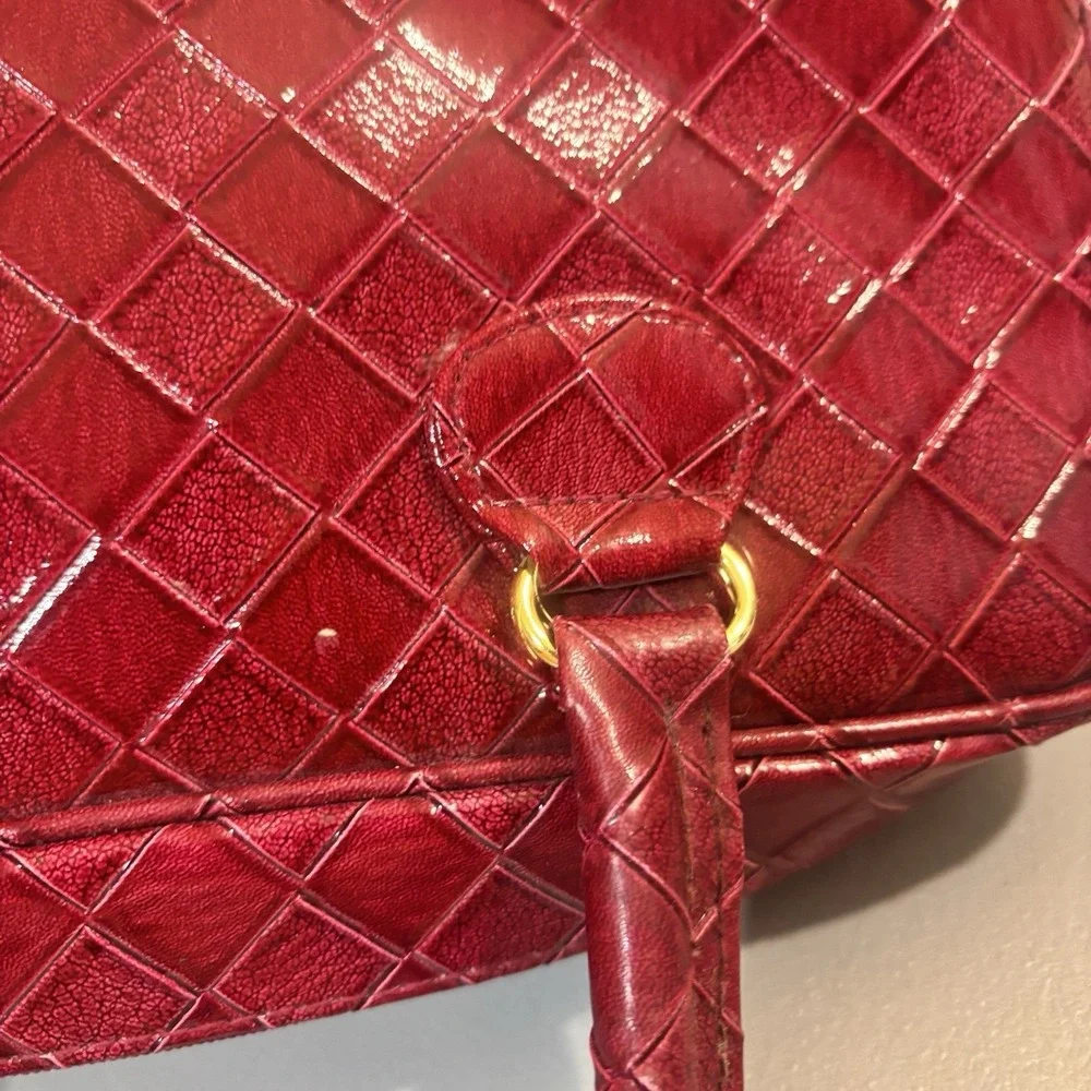 Estée Lauder Cosmetic Makeup Bag Tote Large Red Woven Solid Double Handles